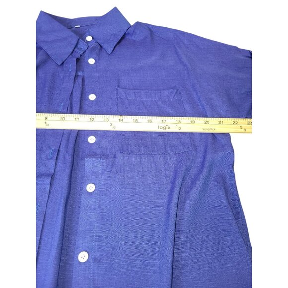 Women's Purple Button-Up Short Sleeve Shirt Lightweight Casual Wear XL - Picture 5 of 7